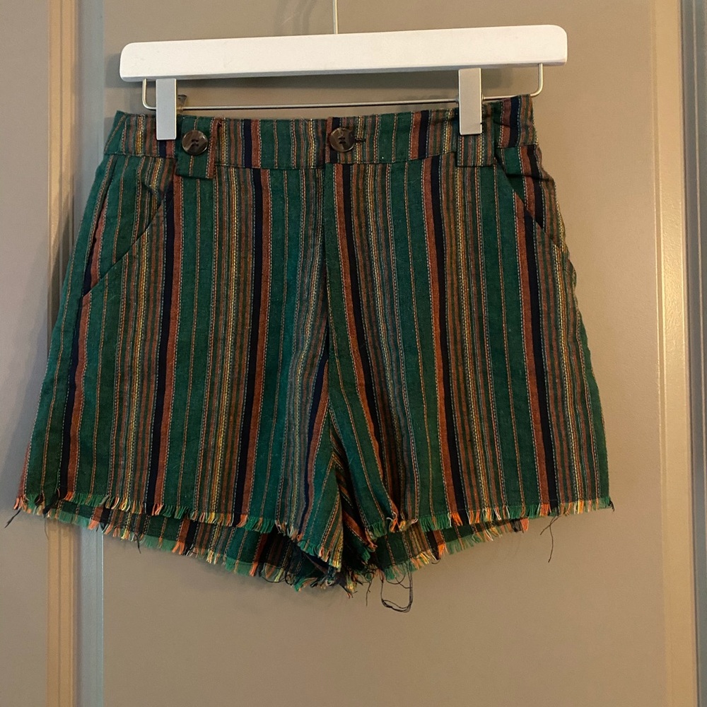 Multi-colored striped shorts